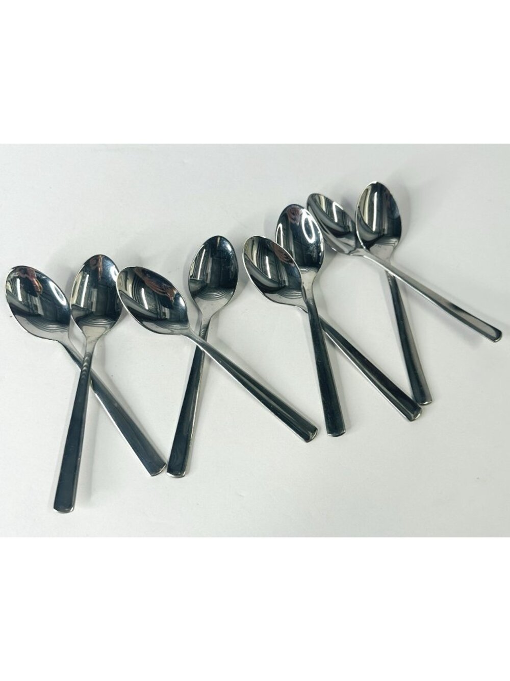 WMF Line Cromargan Set of 8 Demitasse Spoons Stainless Flatware Germany 4.5” VTG - Picture 14 of 14